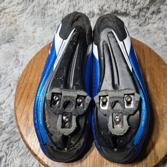 Shimano SH-TR9 Men Size 8 EU Blue 41.5 Triathlon Carbon Cycling 3 Bolt Road Shoe - Picture 5 of 10